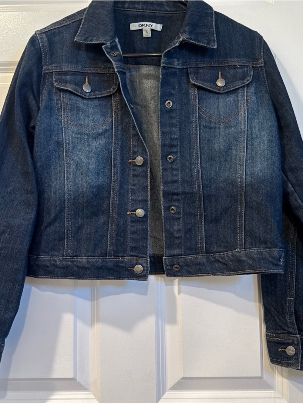 DKNY Women's Indigo Blue Denim Trucker Jacket